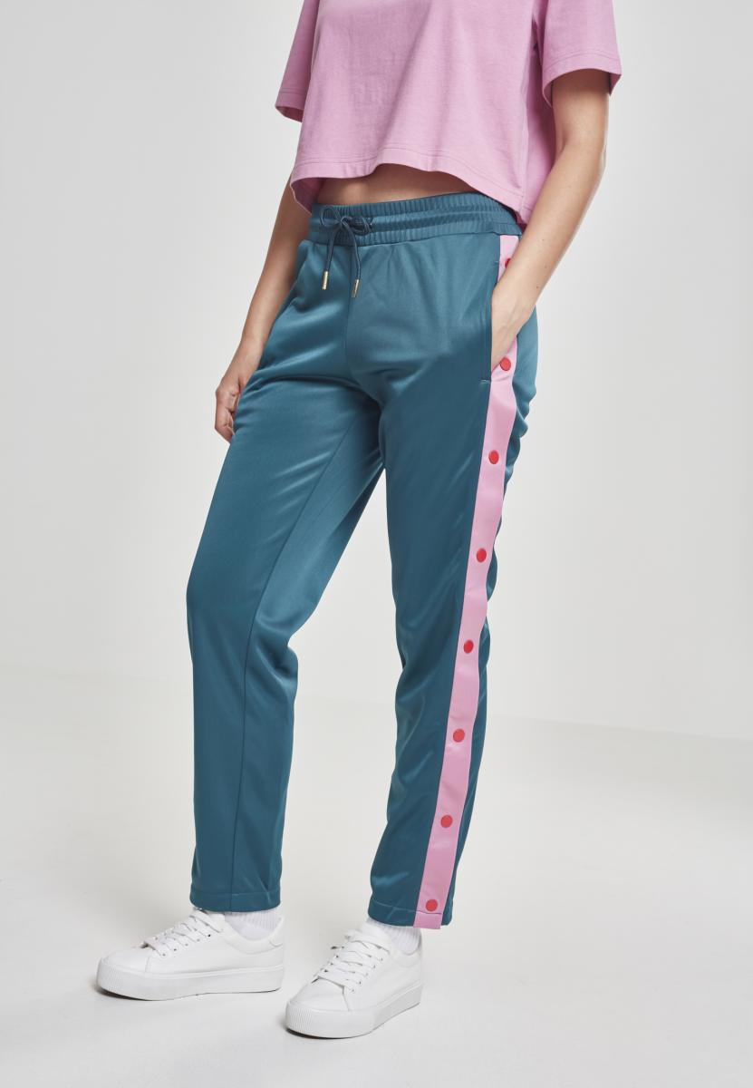 Ladies Button Up Track Pants jasper/coolpink/firered - GLANO