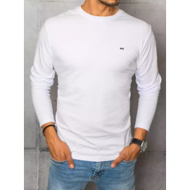 Bílé pánské tričko s dlouhým rukávem Dstreet LX0537
