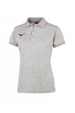 Mizuno Polo/Heather Grey/PinkFuo