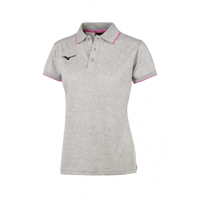 Mizuno Polo/Heather Grey/PinkFuo