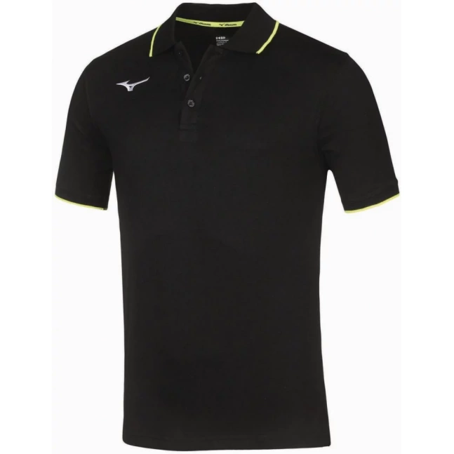 Men Mizuno Polo/Black/Yellow Fluo