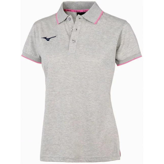 Wom Mizuno Polo/Heather Grey/PinkFuo