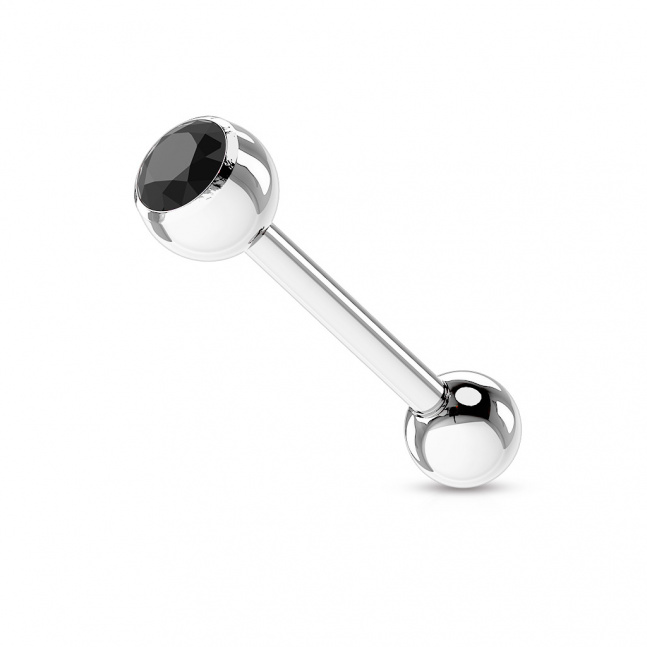 Piercing do jazyka z chirurgické oceli - černý