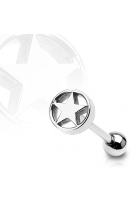 Piercing do jazyka 316l - hvězda knoflík