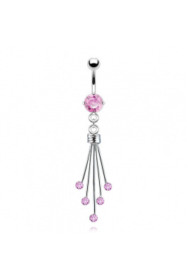 Piercing s třásněmi z titanové oceli - crystals 