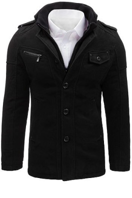 Pánský černý kabát CX0399