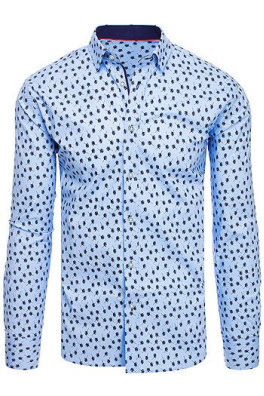 Modré pánské tričko se vzory DX1882