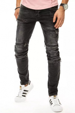 Tmavě šedé pánské džínové kalhoty UX2936