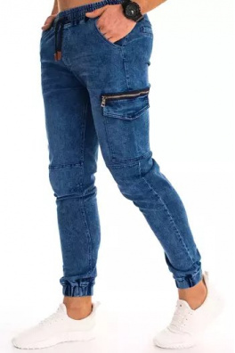Pánské džínové běžecké kalhoty modré UX2994