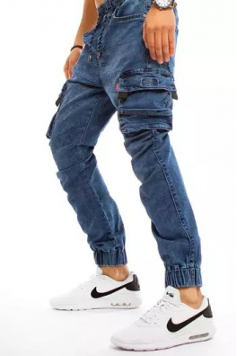 Modré pánské kalhoty Dstreet UX3216