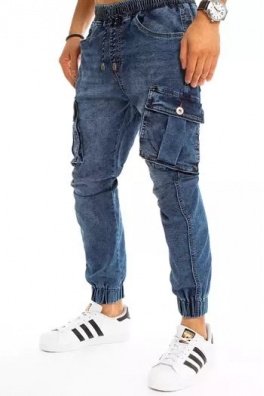 Pánské modré džínové běžecké kalhoty Dstreet UX3227