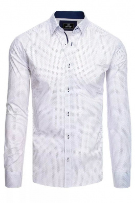 Pánské bílé tričko s tečkami a hvězdami Dstreet DX2079