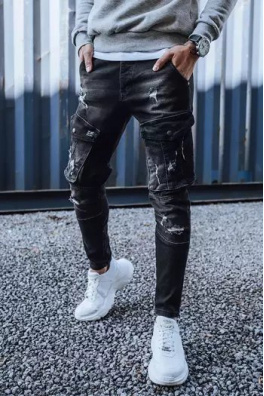 Pánské nákladní džíny černé Dstreet UX3259