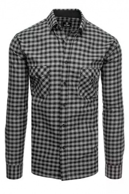Černá a šedá kostkovaná pánská košile Dstreet DX2119