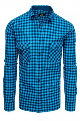 Pánská košile v modré a tmavě modré barvě Dstreet DX2124