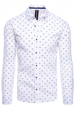 Bílá pánská vzorovaná košile Dstreet DX2204