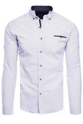 Bílá pánská vzorovaná košile Dstreet DX2207