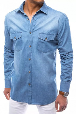 Pánská džínová modrá košile Dstreet DX2225