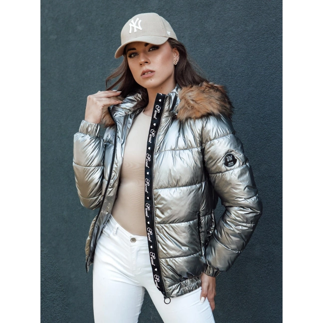 Dámská zimní bunda s kapucí MELANI tmavě šedá Dstreet TY4486 Dámská zimní bunda s kapucí MELANI tmavě šedá Dstreet TY4486