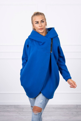 Sweatshirt with short zipper mauve-blue