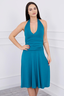 Dress with halter neck blue