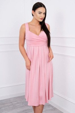 Dress with wide straps powdered pink