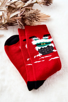 Pánské ponožky Santa Claus červeno-černý