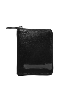 Pánská černá kožená peněženka se zapínáním na zip