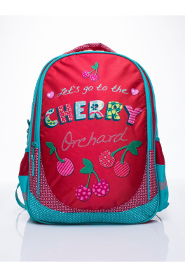 Červený školní batoh DISNEY s třešněmi