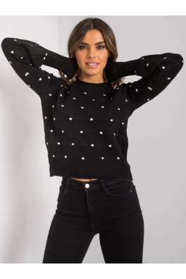 Černý dámský svetr s puntíky od Vincenza RUE PARIS