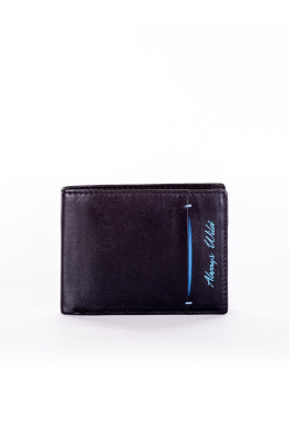 Černá kožená peněženka s barevnou podšívkou