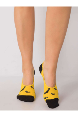 Černožluté vzorované kotníkové ponožky