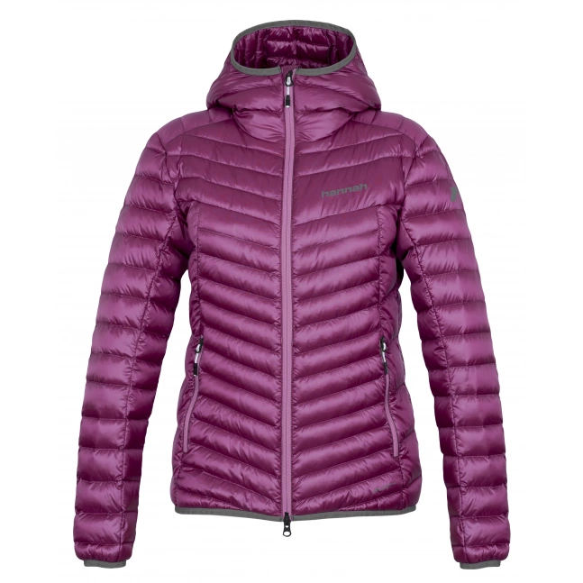 Dámská lehká zateplovací péřová bunda Hannah ARY fuchsia stripe