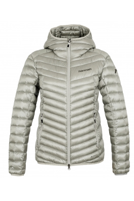 Dámská lehká zateplovací péřová bunda Hannah ARY light gray stripe