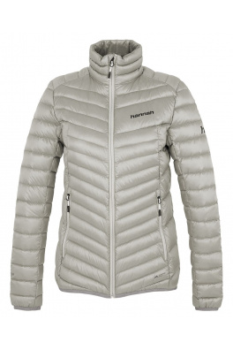 Dámská lehká zateplovací péřová bunda Hannah AYLA light gray stripe