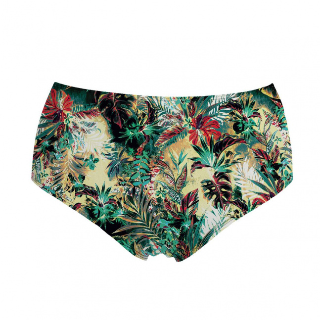 High Waisted Bikini Bottom Tropical Jungle