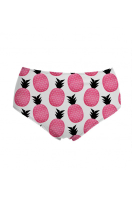 High Waisted Bikini Bottom Pink Pineapple