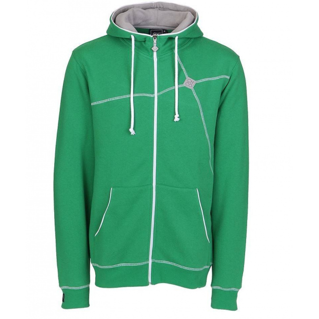 Sweatshirt Slice Zip Green/White