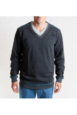 Sweatshirt The V Mel/Black