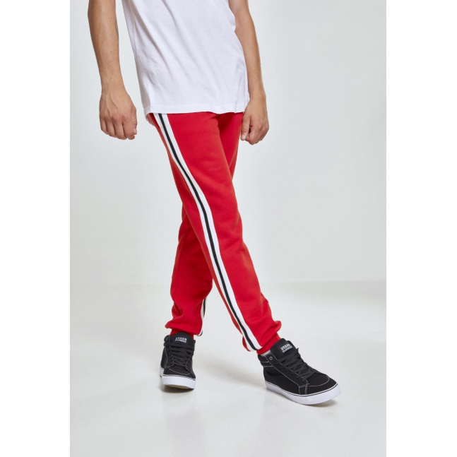3-Tone Side Stripe Terry Pants firered/wht/blk