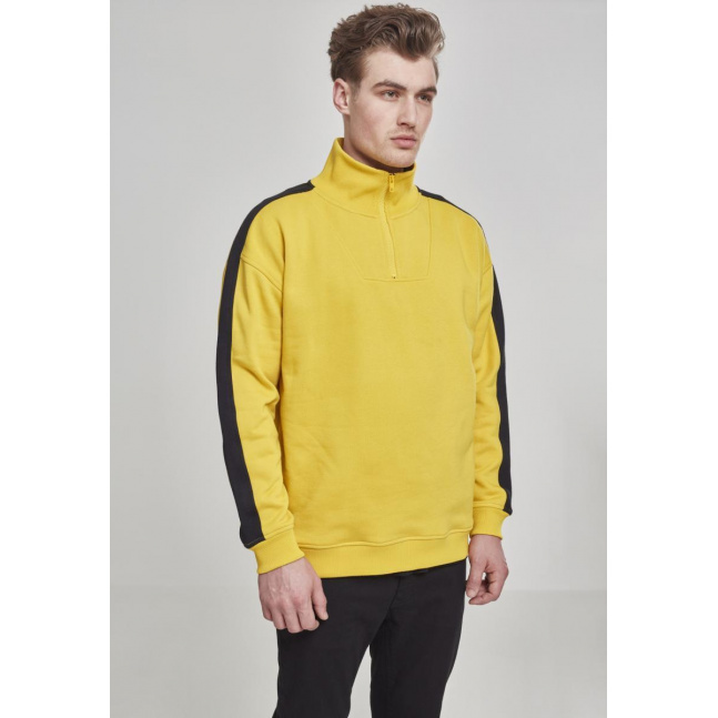 Oversize Sweat Shoulder Stripe Troyer honey/blk
