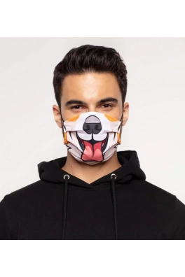 Dog Smile Face Mask White