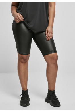 Ladies Imitation Leather Cycle Shorts Black
