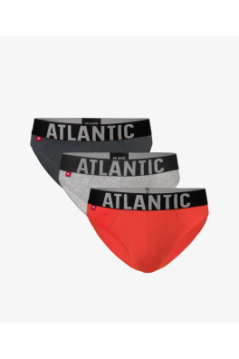 Pánské sportovní slipy ATLANTIC 3-PACK - khaki, šedá melanž, oranžová
