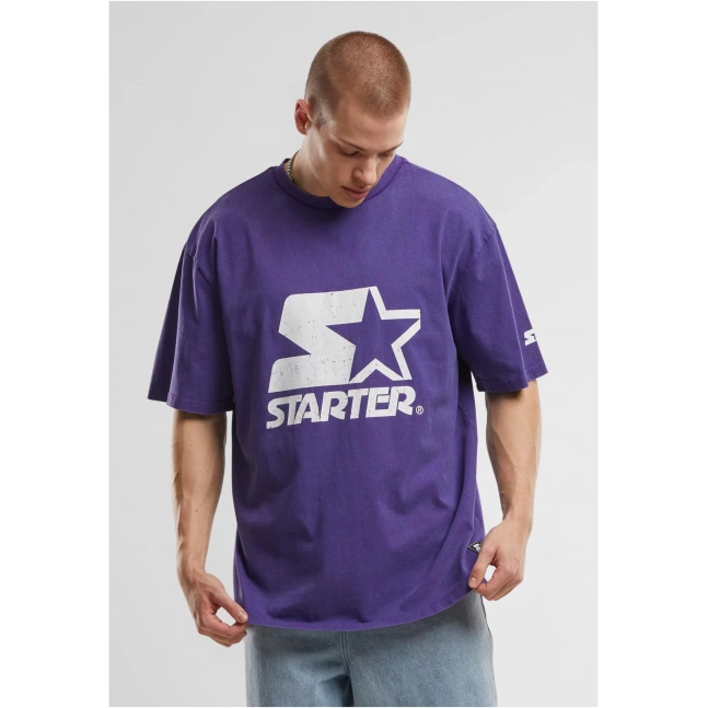 Pánské tričko Starter Logo Oversize Acid fialové