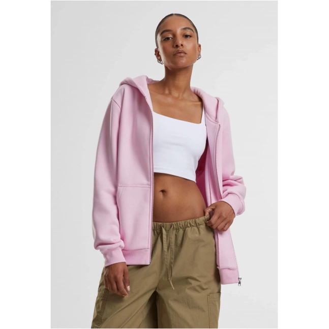 Dámská mikina na zip Fluffy Hoody světle růžová
