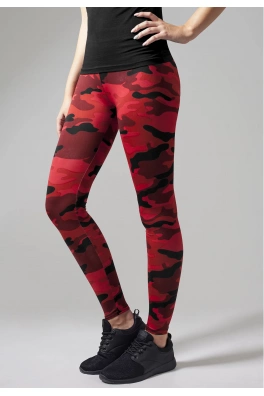 Dámské kamaškové legíny červené camo