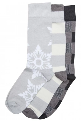Unisex vánoční ponožky Urban Classics Christmas Snowflakes Socks 3-Pack