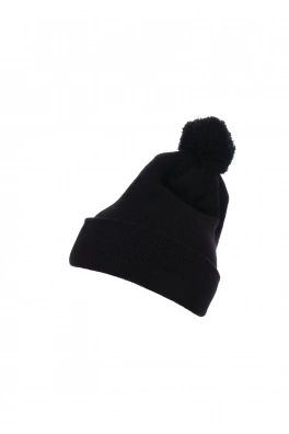 Čepice Pom Pom Knit s manžetou černá