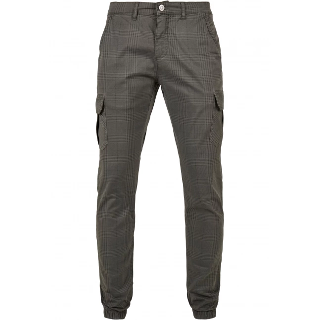 AOP Glencheck Cargo Jog Pants tmavě šedé